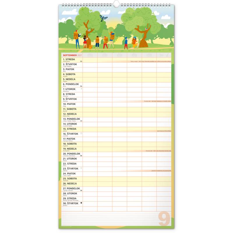 NOTIQUE Nástenný kalendár Rodinný plánovací XXL 2027, 33 x 64 cm NOTIQUE Nástenný kalendár Rodinný plánovací XXL 2027, 33 x 64 cm