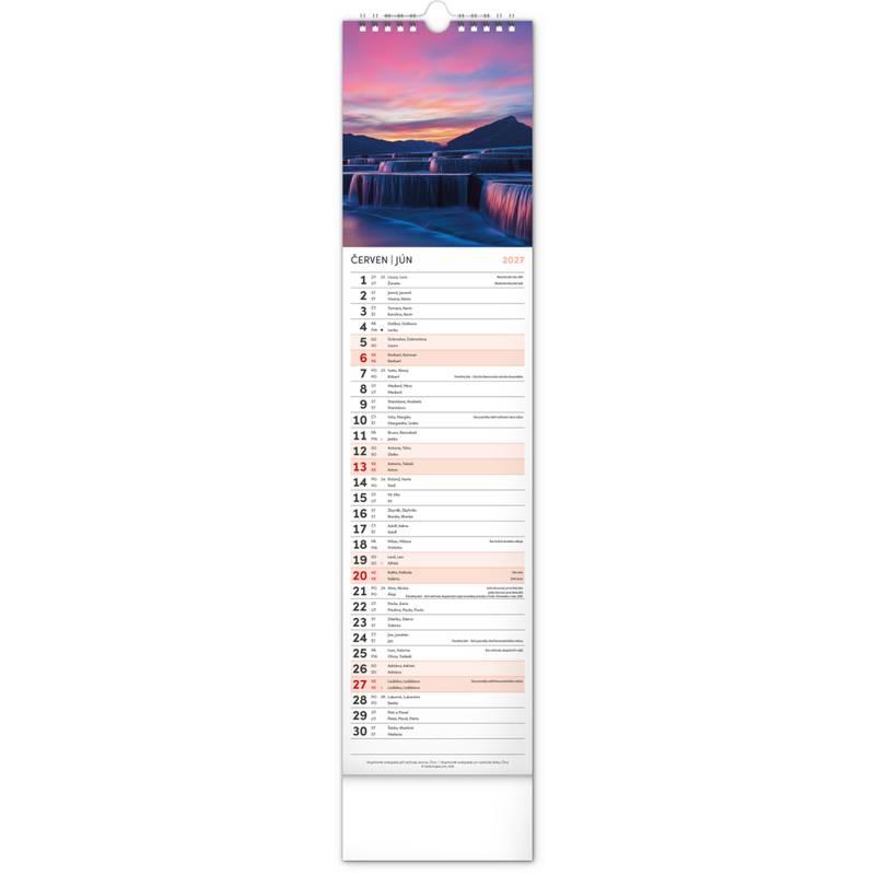 NOTIQUE Nástěnný kalendář Země CZ/SK 2027, 12 x 48 cm NOTIQUE Nástěnný kalendář Země CZ/SK 2027, 12 x 48 cm