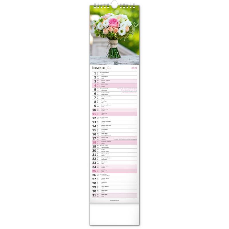 NOTIQUE Nástěnný kalendář Květiny – Květiny CZ/SK 2027, 12 x 48 cm NOTIQUE Nástěnný kalendář Květiny – Květiny CZ/SK 2027, 12 x 48 cm