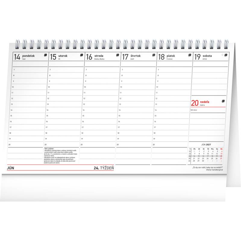 NOTIQUE Stolový kalendár Poznámkový daňový s citátmi 2027, 25 x 14,5 cm NOTIQUE Stolový kalendár Poznámkový daňový s citátmi 2027, 25 x 14,5 cm
