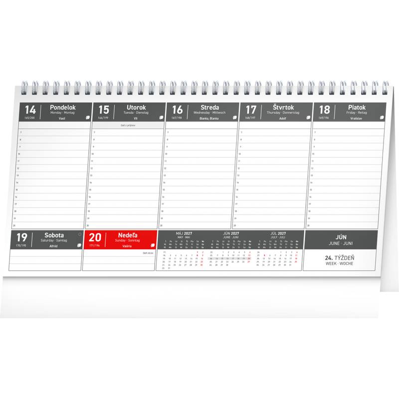 NOTIQUE Stolový kalendár Premium Manager 2027, 32 x 16 cm NOTIQUE Stolový kalendár Premium Manager 2027, 32 x 16 cm