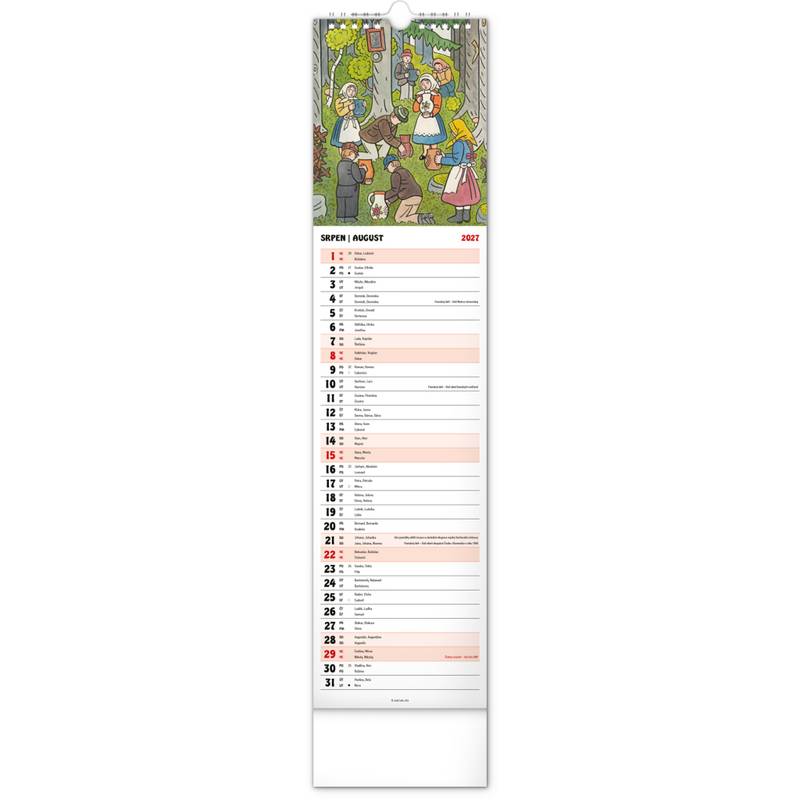 NOTIQUE Nástěnný kalendář Josef Lada CZ/SK 2027, 12 x 48 cm NOTIQUE Nástěnný kalendář Josef Lada CZ/SK 2027, 12 x 48 cm