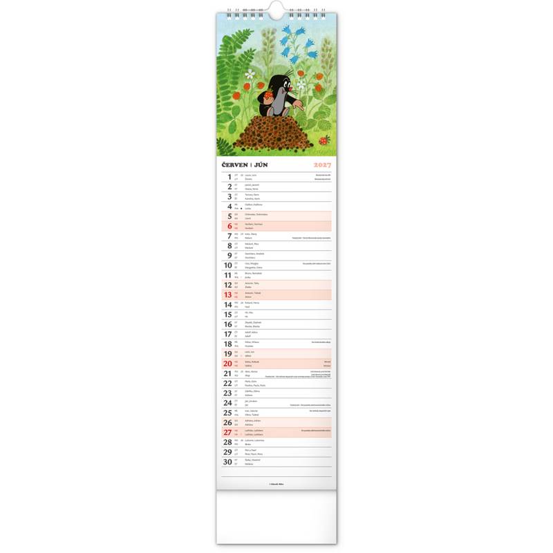 NOTIQUE Nástěnný kalendář Krtek CZ/SK 2027, 12 x 48 cm NOTIQUE Nástěnný kalendář Krtek CZ/SK 2027, 12 x 48 cm