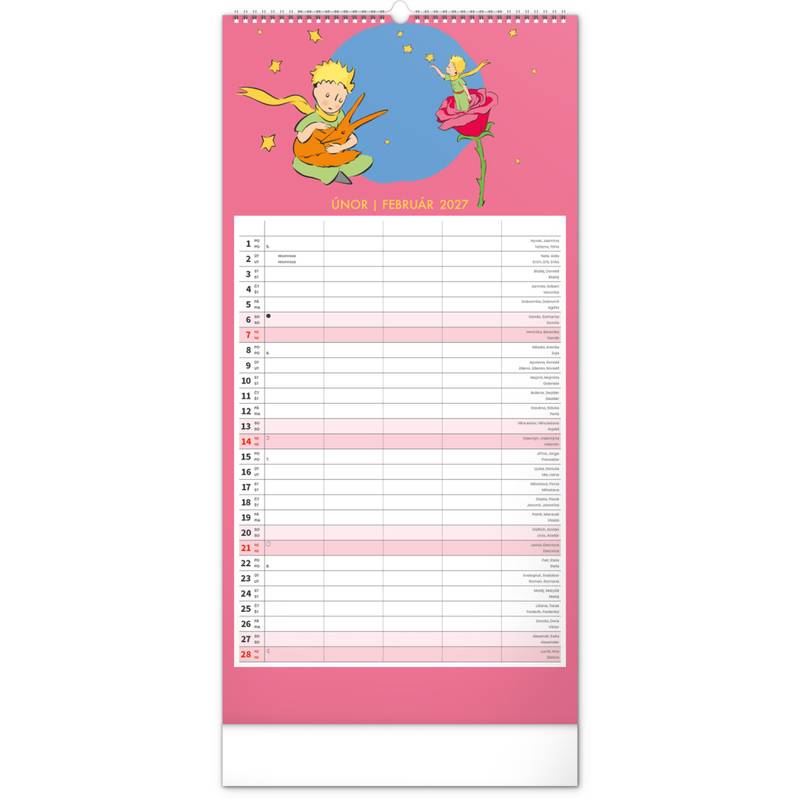 NOTIQUE Nástěnný kalendář Rodinný plánovací Malý princ CZ/SK 2027, 21 x 42 cm NOTIQUE Nástěnný kalendář Rodinný plánovací Malý princ CZ/SK 2027, 21 x 42 cm