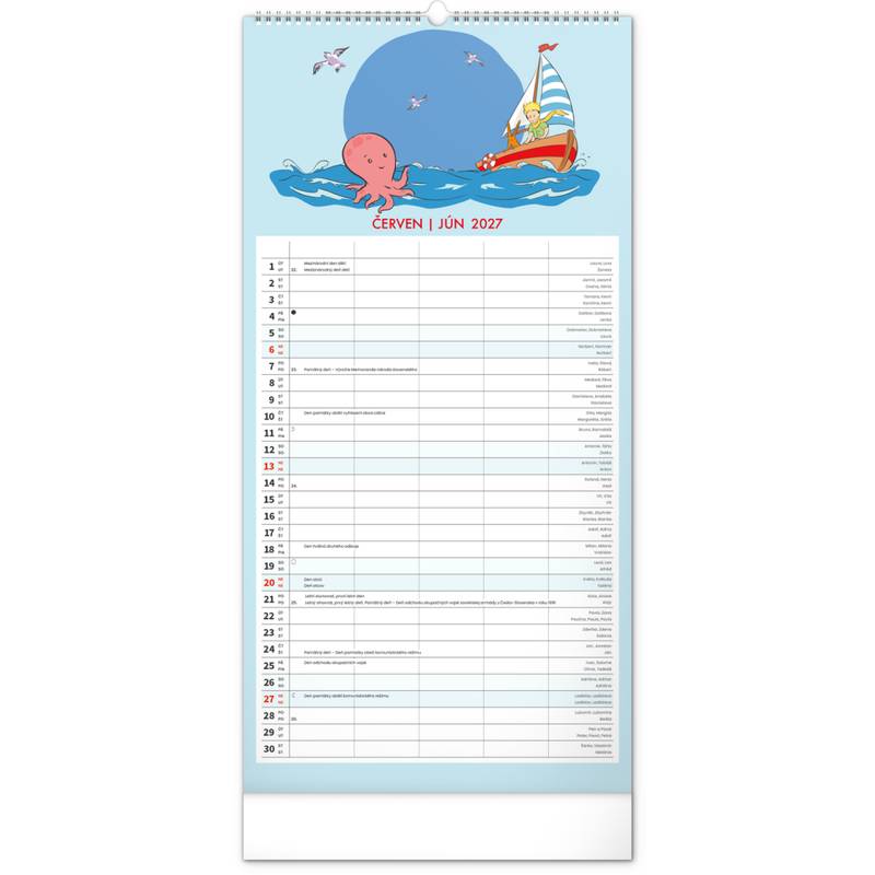 NOTIQUE Nástěnný kalendář Rodinný plánovací Malý princ CZ/SK 2027, 21 x 42 cm NOTIQUE Nástěnný kalendář Rodinný plánovací Malý princ CZ/SK 2027, 21 x 42 cm