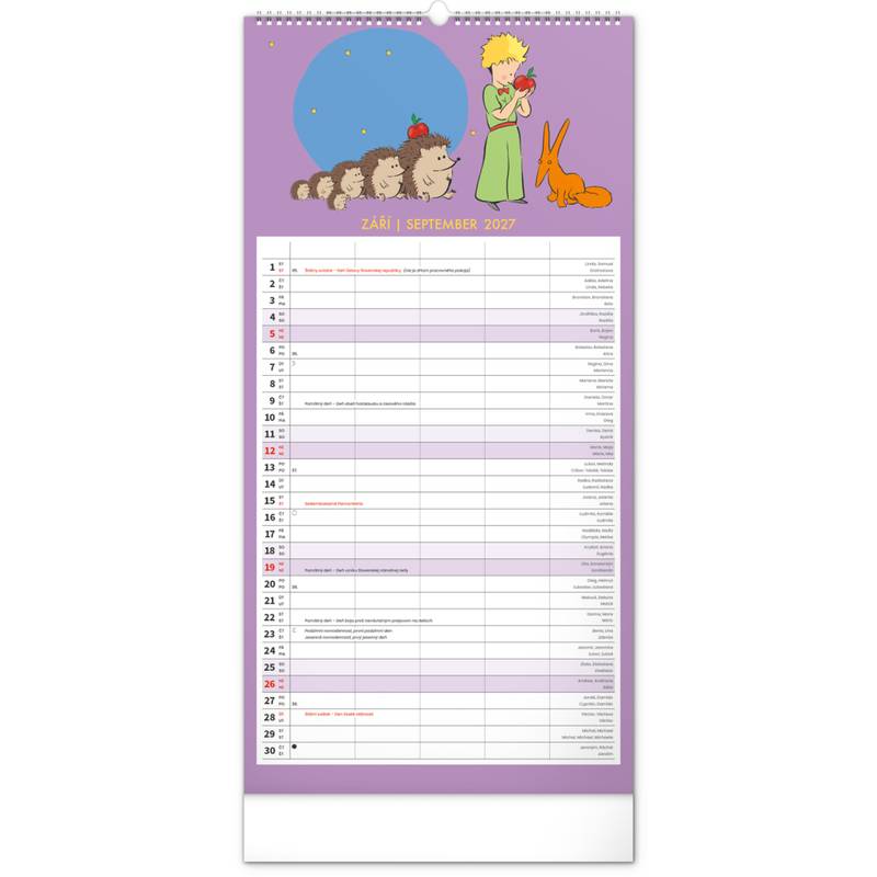 NOTIQUE Nástěnný kalendář Rodinný plánovací Malý princ CZ/SK 2027, 21 x 42 cm NOTIQUE Nástěnný kalendář Rodinný plánovací Malý princ CZ/SK 2027, 21 x 42 cm