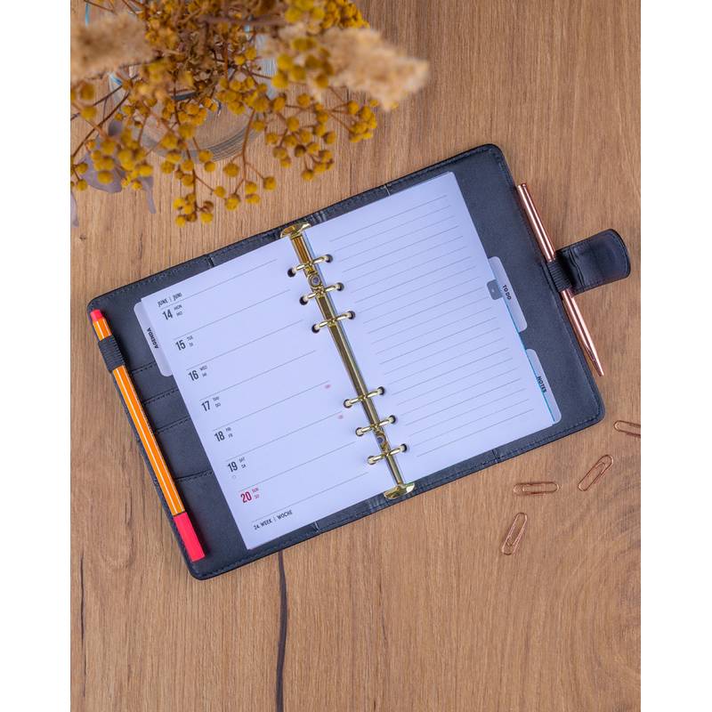 NOTIQUE Refill – Weekly Ring Bound Planner 2027, černá, 12,5 x 19 cm NOTIQUE Refill – Weekly Ring Bound Planner 2027, černá, 12,5 x 19 cm