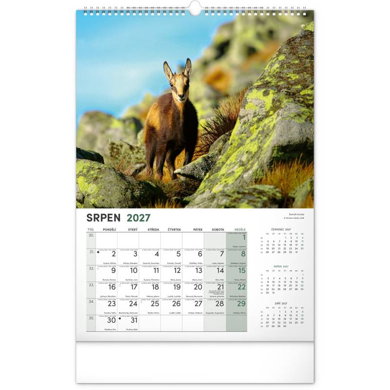 NOTIQUE Nástěnný kalendář Lovecký CZ 2027, 33 x 46 cm NOTIQUE Nástěnný kalendář Lovecký CZ 2027, 33 x 46 cm