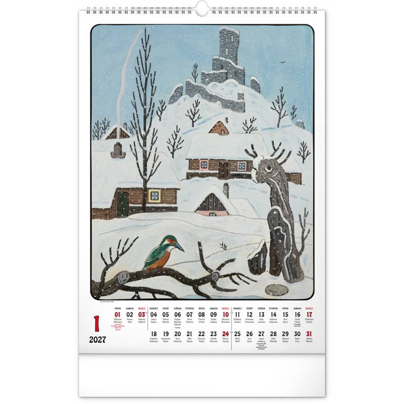 NOTIQUE Nástěnný kalendář Josef Lada CZ 2027, 33 x 46 cm NOTIQUE Nástěnný kalendář Josef Lada CZ 2027, 33 x 46 cm
