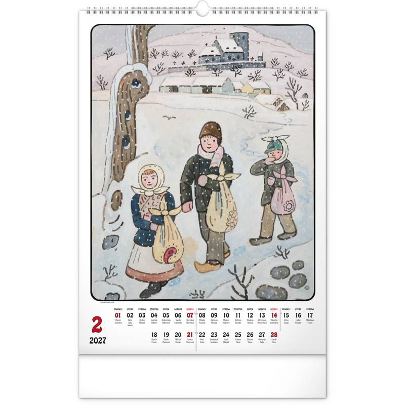 NOTIQUE Nástěnný kalendář Josef Lada CZ 2027, 33 x 46 cm NOTIQUE Nástěnný kalendář Josef Lada CZ 2027, 33 x 46 cm