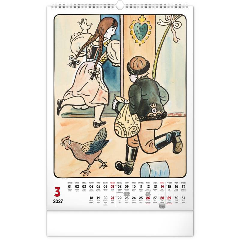 NOTIQUE Nástěnný kalendář Josef Lada CZ 2027, 33 x 46 cm NOTIQUE Nástěnný kalendář Josef Lada CZ 2027, 33 x 46 cm