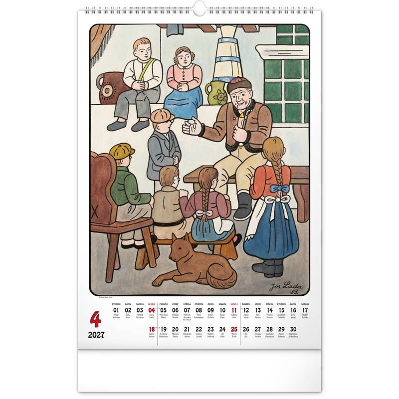 NOTIQUE Nástěnný kalendář Josef Lada CZ 2027, 33 x 46 cm NOTIQUE Nástěnný kalendář Josef Lada CZ 2027, 33 x 46 cm