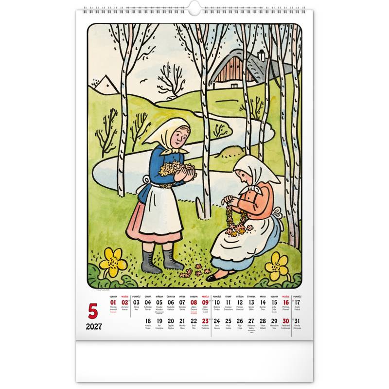 NOTIQUE Nástěnný kalendář Josef Lada CZ 2027, 33 x 46 cm NOTIQUE Nástěnný kalendář Josef Lada CZ 2027, 33 x 46 cm