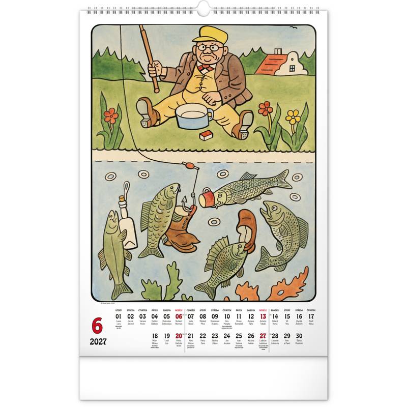 NOTIQUE Nástěnný kalendář Josef Lada CZ 2027, 33 x 46 cm NOTIQUE Nástěnný kalendář Josef Lada CZ 2027, 33 x 46 cm