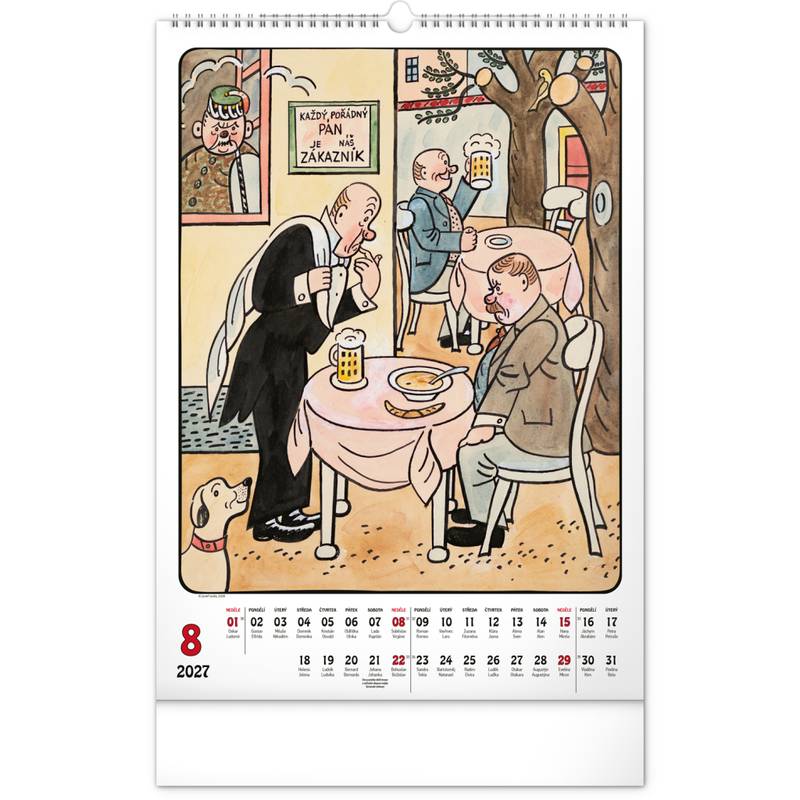 NOTIQUE Nástěnný kalendář Josef Lada CZ 2027, 33 x 46 cm NOTIQUE Nástěnný kalendář Josef Lada CZ 2027, 33 x 46 cm