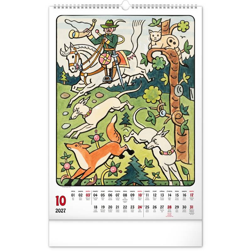 NOTIQUE Nástěnný kalendář Josef Lada CZ 2027, 33 x 46 cm NOTIQUE Nástěnný kalendář Josef Lada CZ 2027, 33 x 46 cm