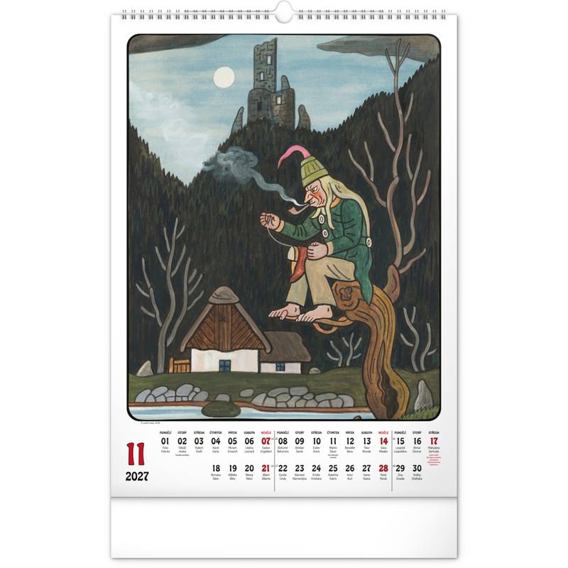 NOTIQUE Nástěnný kalendář Josef Lada CZ 2027, 33 x 46 cm NOTIQUE Nástěnný kalendář Josef Lada CZ 2027, 33 x 46 cm