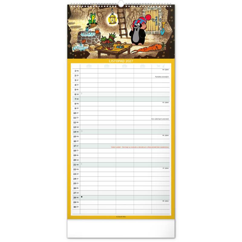 NOTIQUE Nástěnný kalendář Rodinný plánovací Krtek CZ 2027, 21 x 42 cm NOTIQUE Nástěnný kalendář Rodinný plánovací Krtek CZ 2027, 21 x 42 cm