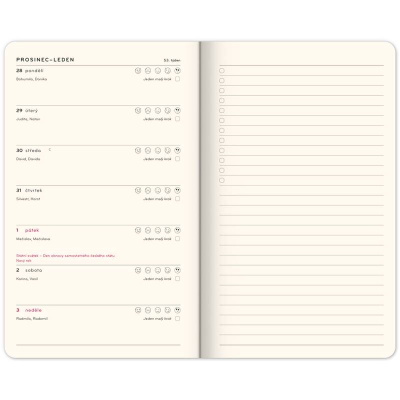 NOTIQUE Týdenní Laskavý diář CZ 2027, 13 x 21 cm NOTIQUE Týdenní Laskavý diář CZ 2027, 13 x 21 cm