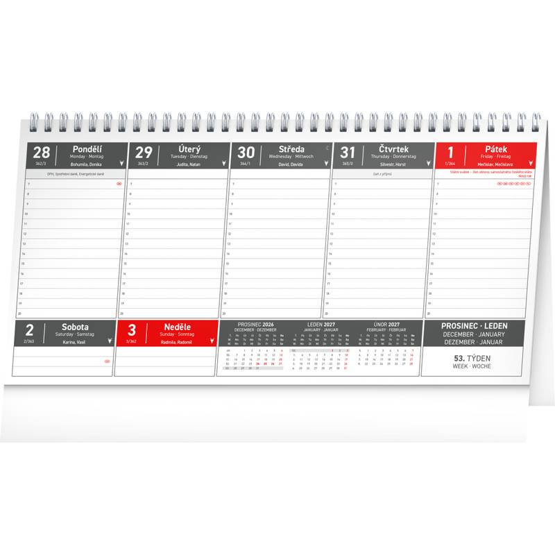 NOTIQUE Stolní kalendář Premium Manager CZ 2027, 32 x 16 cm NOTIQUE Stolní kalendář Premium Manager CZ 2027, 32 x 16 cm