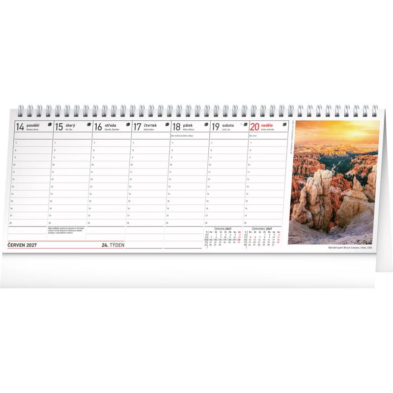 NOTIQUE Stolní kalendář Plánovací s fotografiemi CZ 2027, 33 x 12,5 cm NOTIQUE Stolní kalendář Plánovací s fotografiemi CZ 2027, 33 x 12,5 cm