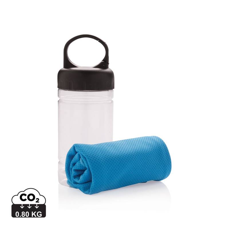 Chladiaci uterák v plast.fľaši, uterák 77x30 cm, modrá Chladiaci uterák v plast.fľaši, uterák 77x30 cm, modrá