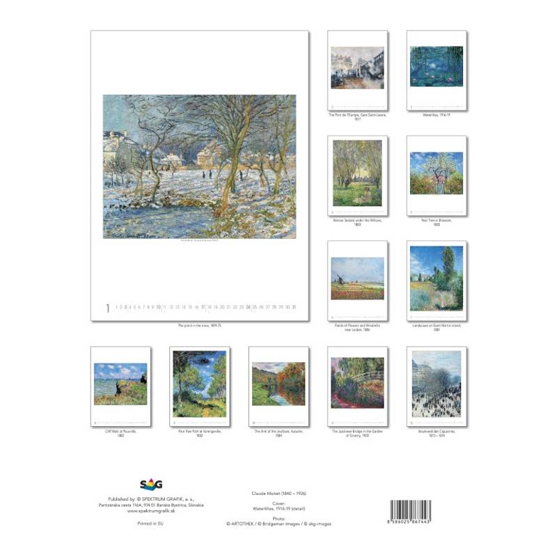 Nástenný kalendár Claude Monet 2027 Nástenný kalendár Claude Monet 2027
