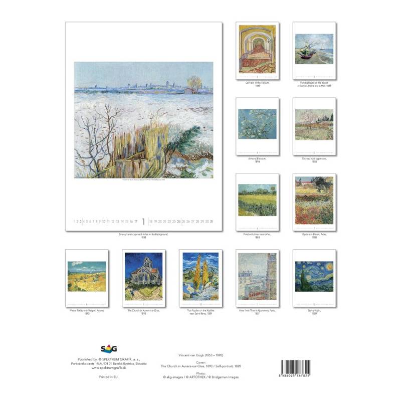 Nástenný kalendár Vincent van Gogh 2027 Nástenný kalendár Vincent van Gogh 2027