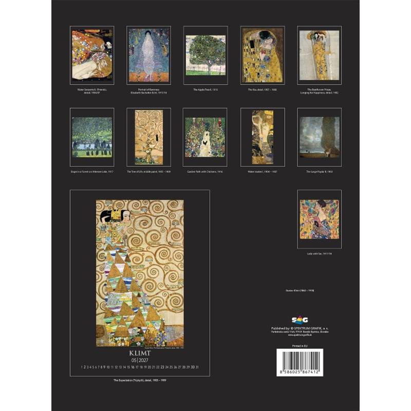 Nástenný kalendár Gustav Klimt 2027 Nástenný kalendár Gustav Klimt 2027