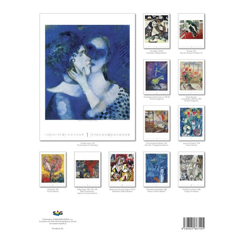 Nástenný kalendár Marc Chagall 2027 Nástenný kalendár Marc Chagall 2027