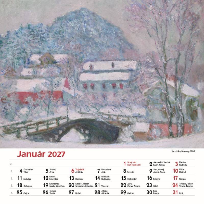 Nástenný kalendár Claude Monet štvorec 2027 Nástenný kalendár Claude Monet štvorec 2027