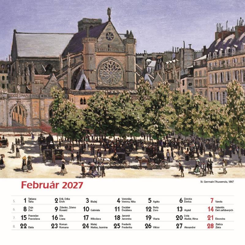 Nástenný kalendár Claude Monet štvorec 2027 Nástenný kalendár Claude Monet štvorec 2027