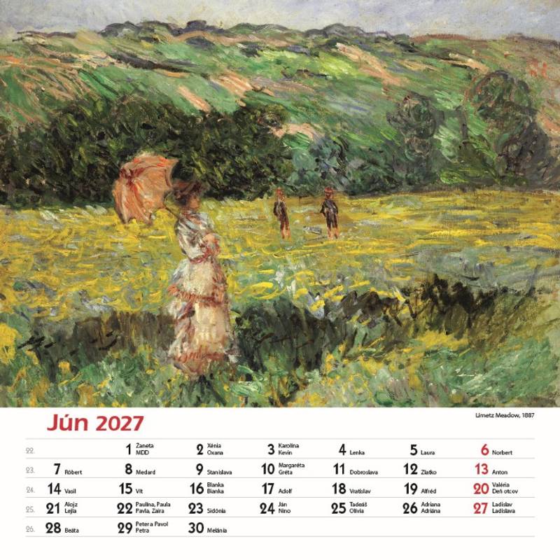 Nástenný kalendár Claude Monet štvorec 2027 Nástenný kalendár Claude Monet štvorec 2027