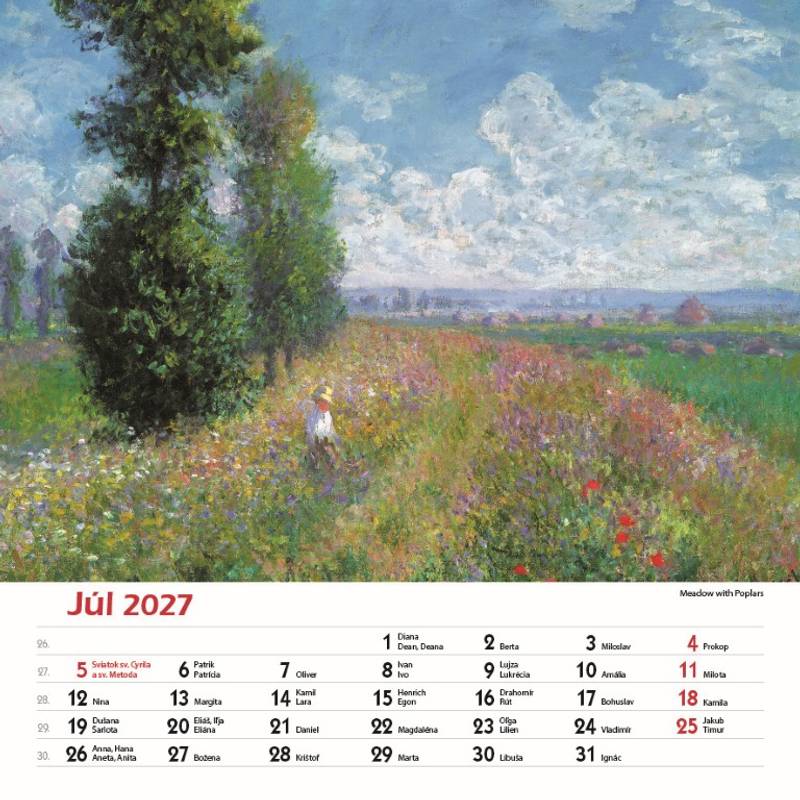 Nástenný kalendár Claude Monet štvorec 2027 Nástenný kalendár Claude Monet štvorec 2027