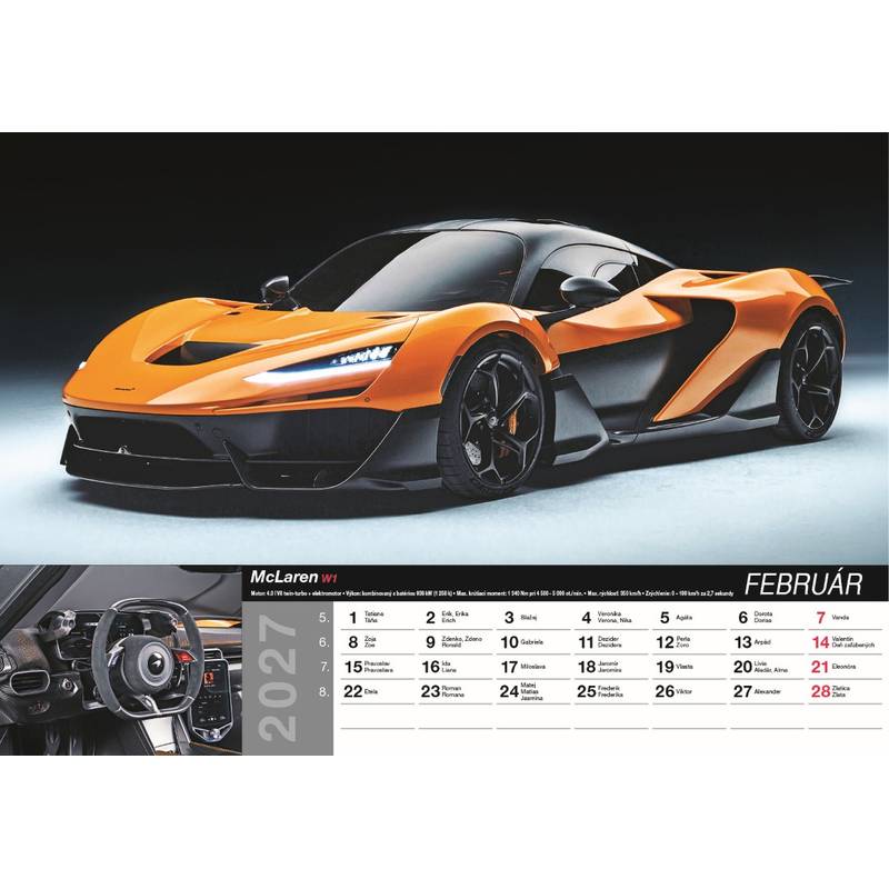Nástenný kalendár Fast cars 2027 Nástenný kalendár Fast cars 2027