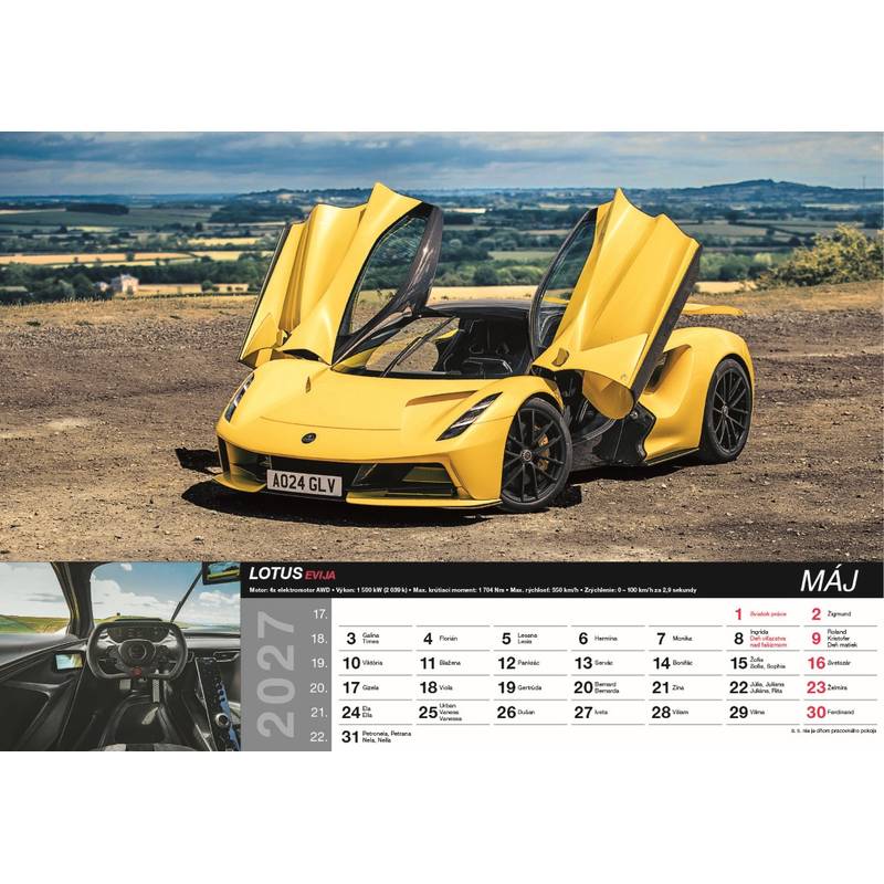 Nástenný kalendár Fast cars 2027 Nástenný kalendár Fast cars 2027