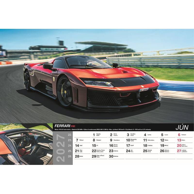 Nástenný kalendár Fast cars 2027 Nástenný kalendár Fast cars 2027