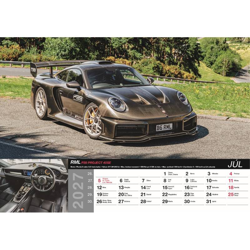 Nástenný kalendár Fast cars 2027 Nástenný kalendár Fast cars 2027