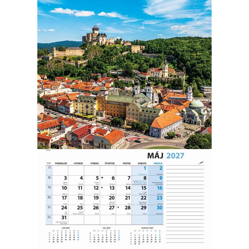 Nástenný kalendár Slovensko z výšky 2027 Nástenný kalendár Slovensko z výšky 2027