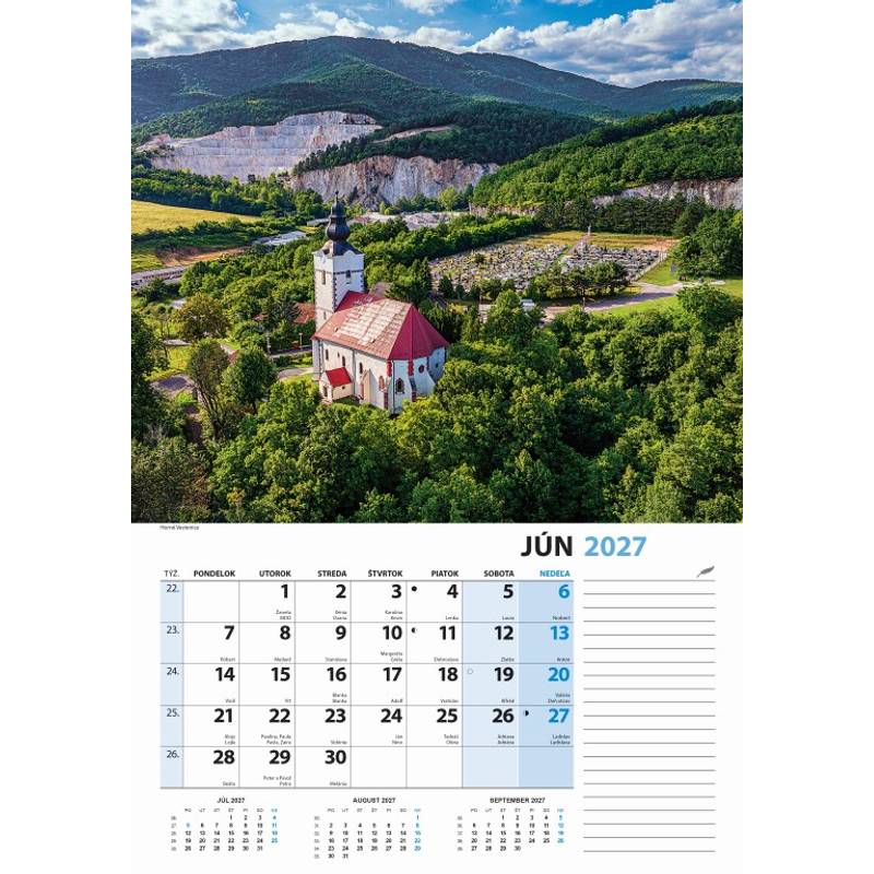 Nástenný kalendár Slovensko z výšky 2027 Nástenný kalendár Slovensko z výšky 2027