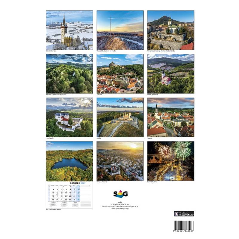 Nástenný kalendár Slovensko z výšky 2027 Nástenný kalendár Slovensko z výšky 2027