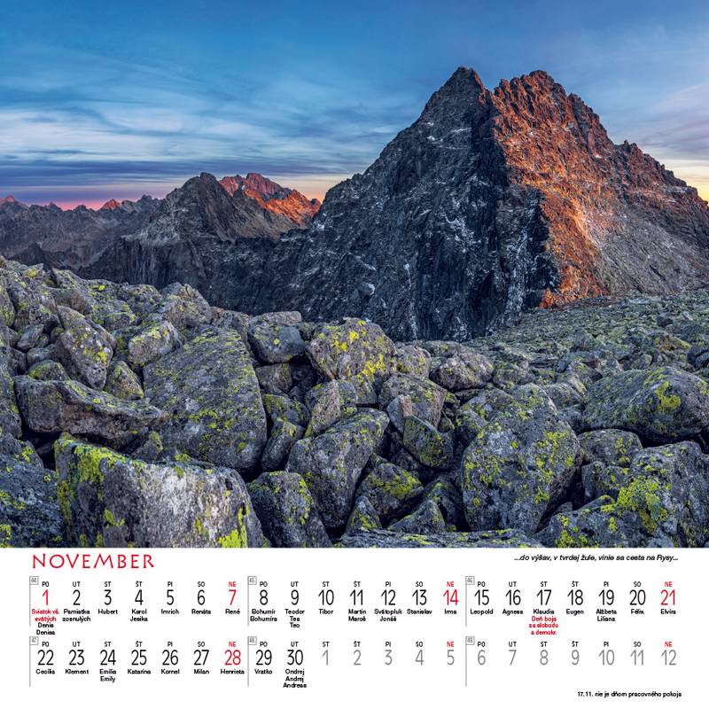 Nástenný kalendár Tatry štvorec 2027 Nástenný kalendár Tatry štvorec 2027