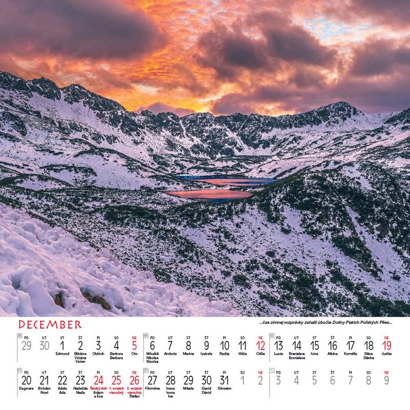 Nástenný kalendár Tatry štvorec 2027 Nástenný kalendár Tatry štvorec 2027