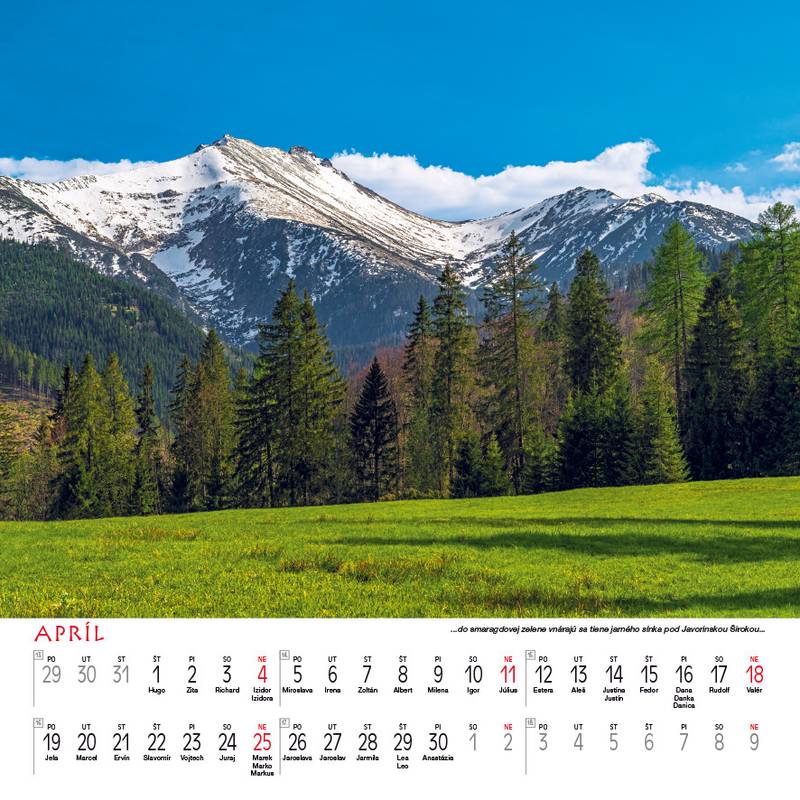 Nástenný kalendár Tatry štvorec 2027 Nástenný kalendár Tatry štvorec 2027