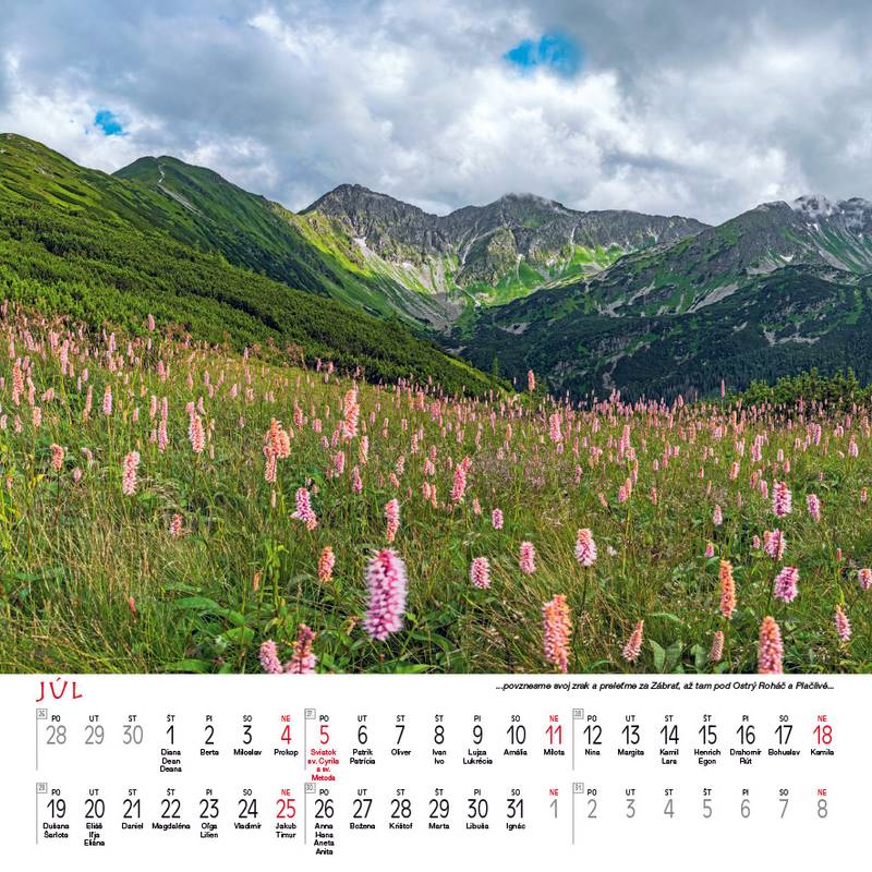 Nástenný kalendár Tatry štvorec 2027 Nástenný kalendár Tatry štvorec 2027