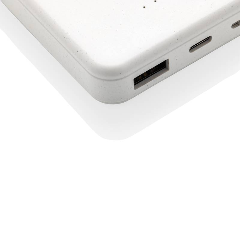 Bezdrátová powerbanka 5000 mAh 5W z RCS recyklovaného plastu, bílá Bezdrátová powerbanka 5000 mAh 5W z RCS recyklovaného plastu, bílá