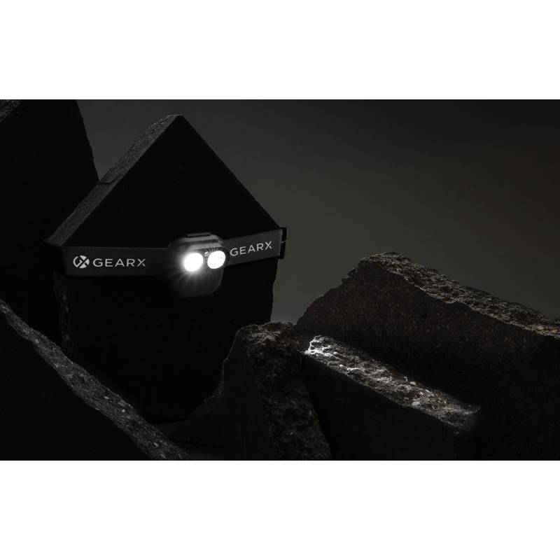 Gear X RCS čelová lampa z rec. plastu s pohybovým senzorom, čierna Gear X RCS čelová lampa z rec. plastu s pohybovým senzorom, čierna
