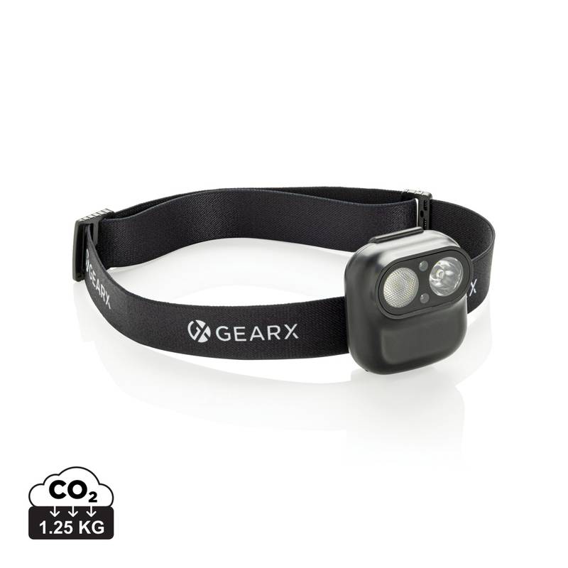 Gear X RCS čelová lampa z rec. plastu s pohybovým senzorom, čierna Gear X RCS čelová lampa z rec. plastu s pohybovým senzorom, čierna