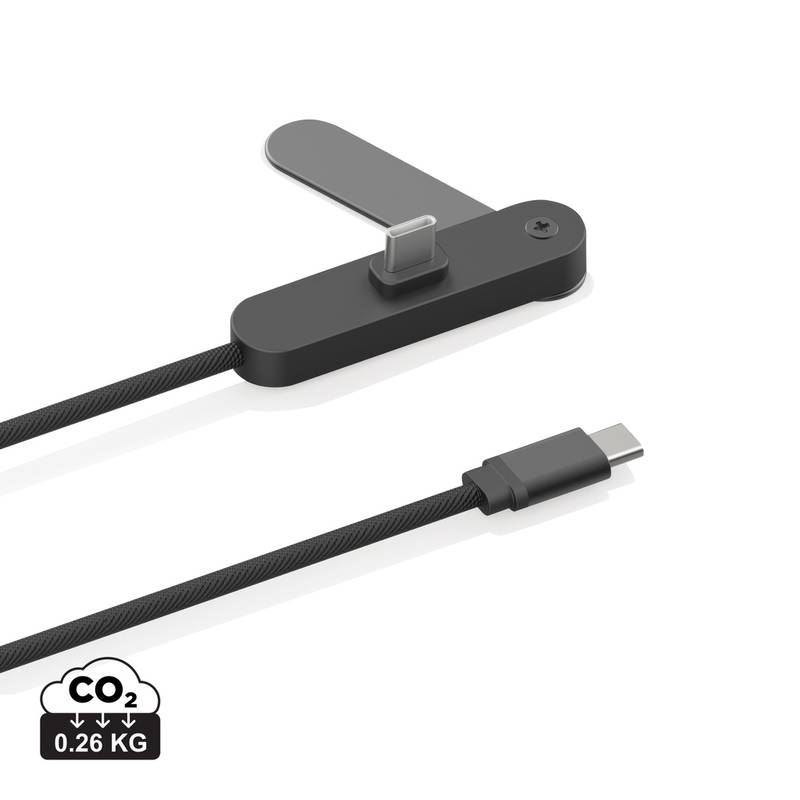Aluvia RCS 65W PD kábel s nastaviteľným stojanom na telefón, čierna Aluvia RCS 65W PD kábel s nastaviteľným stojanom na telefón, čierna