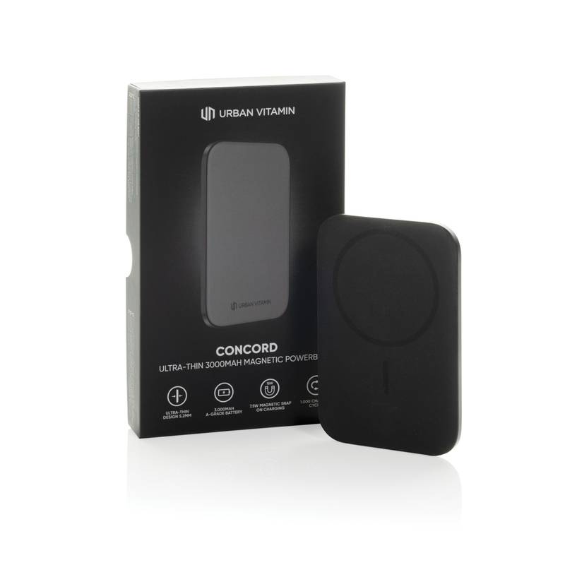 Urban Vitamin Concord RCS ultra-tenká 3000 mAh powerbanka, čierna Urban Vitamin Concord RCS ultra-tenká 3000 mAh powerbanka, čierna